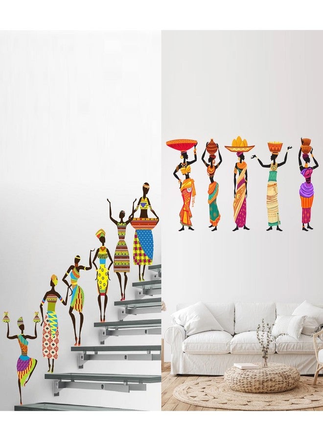 WALLBOOK Set of 2 Wall Stickers Tribal Lady | Nigerian Lady for Home, Hall, Bedroom, Livingroom & Kitchen - Image 1